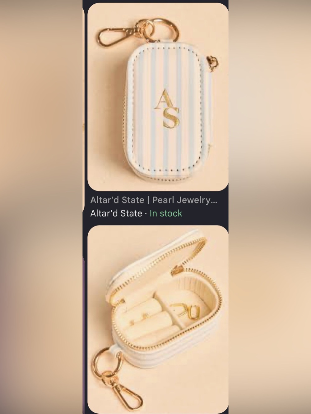 ****ISO**** Altar'd State Cream Jewelry Case with Gold Accent